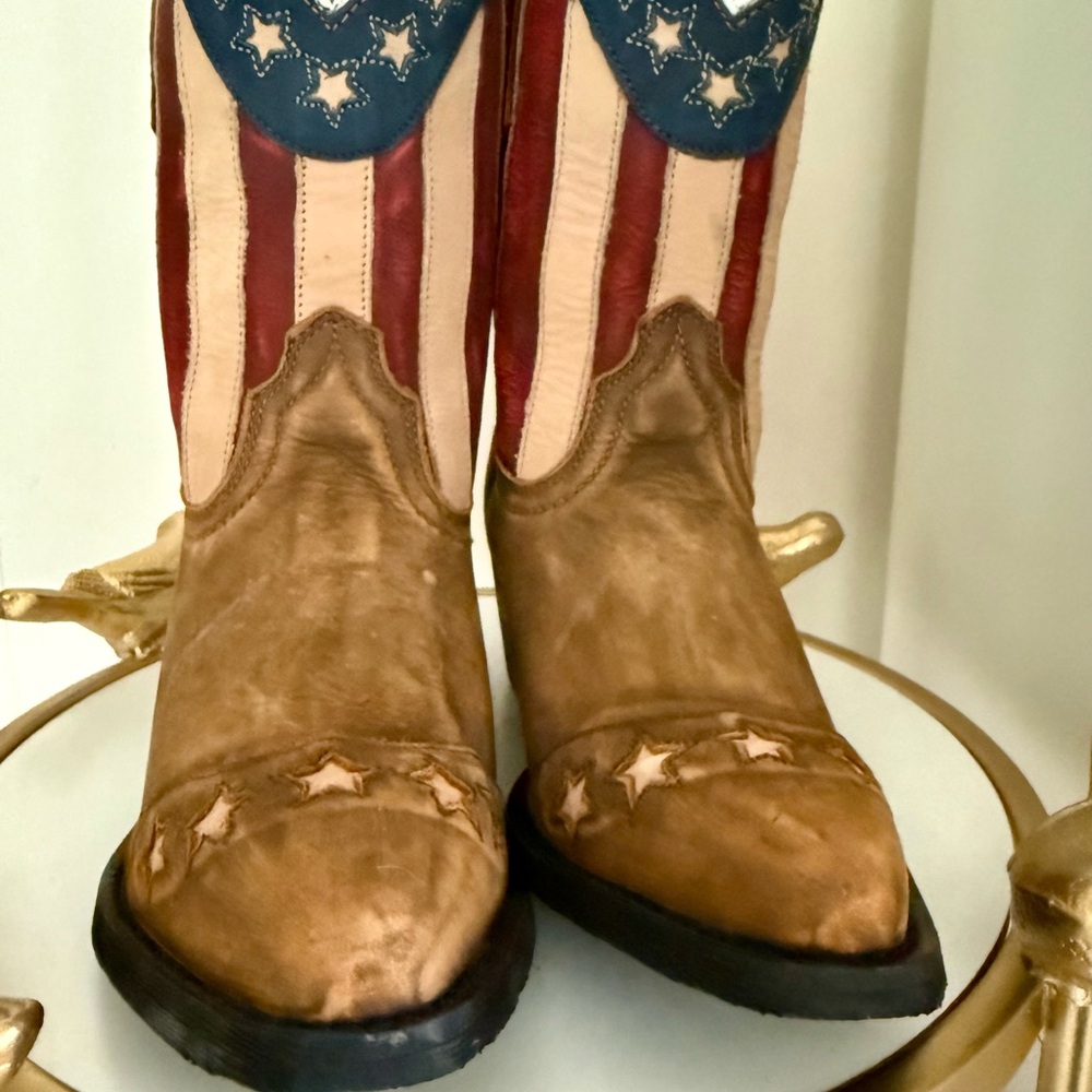 Dan Post Kids Boots - All American Red, White, Blue, and Brown